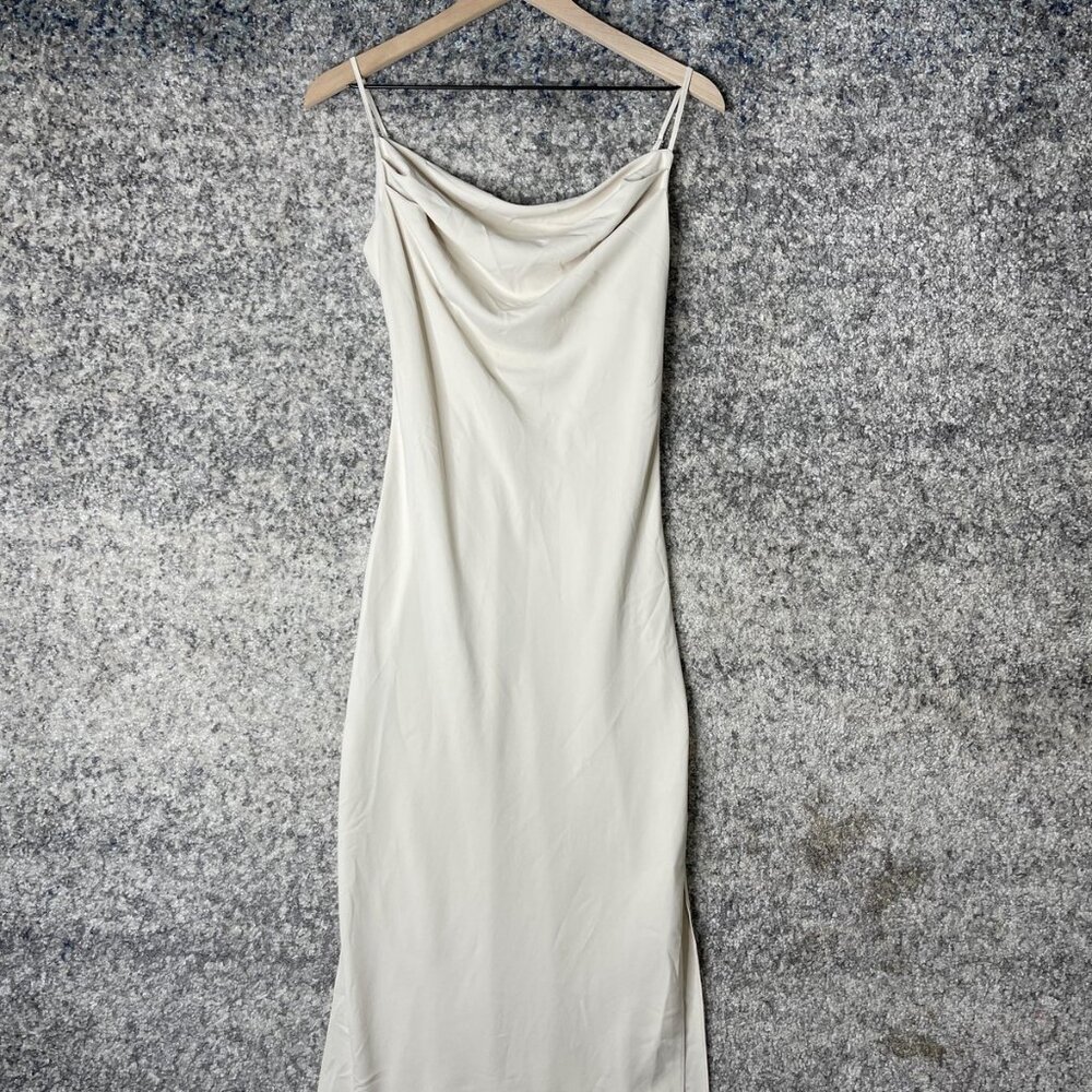 Nymph‎ Dress Womens Small Cream Sleeveless Maxi Cowl Neck Formal Slip Korea 2023